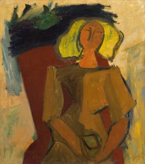 Woman with a flowerpot
