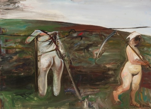 Moteris su dalgiu