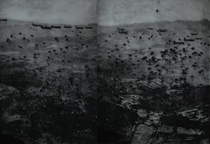 1944 m., II pasaulinis karas. Amerikiečių kareiviai išsilaipina Prancūzijoje. Iš ciklo „Tylaus kalbėjimo metodai“