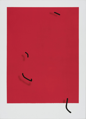 Black Above Bright Red On The White